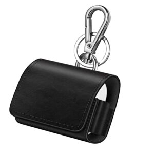 fintie case for airpods pro 2nd generation (2022) / airpods pro (2019), premium pu leather magnet closure protective portable cover with metal clasp and keychain, black