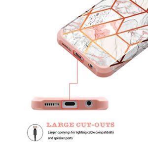 Fingic Samsung Galaxy A10E Case, Galaxy A10e Case Rose Gold Marble Design Shiny Glitter Bumper Hybrid Hard PC Soft Rubber Silicone Cover Anti-Scratch Shockproof Protective Case for Samsung A10e 5.8"