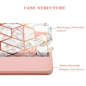 Fingic Samsung Galaxy A10E Case, Galaxy A10e Case Rose Gold Marble Design Shiny Glitter Bumper Hybrid Hard PC Soft Rubber Silicone Cover Anti-Scratch Shockproof Protective Case for Samsung A10e 5.8"