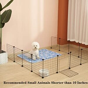 allisandro Guinea Pig Cages Small Animal Playpen, Small Animal Cage for Indoor Outdoor Use, Portable Metal Wire Yard Fence for Guinea Pigs, Bunny, Turtle, Hamster, 12 Panels (14x14)