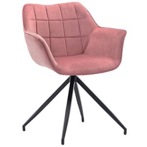 duhome velvet accent chair,mid-back dining arm chairs modern upholstered contemporary chair pink 1pcs