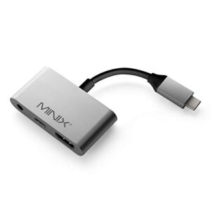 minix neo c-hagr, usb-c 3.5mm audio jack adapte with to 4k @ 60hz display output, multi os support macos, ipados, android os and windows os. space gray