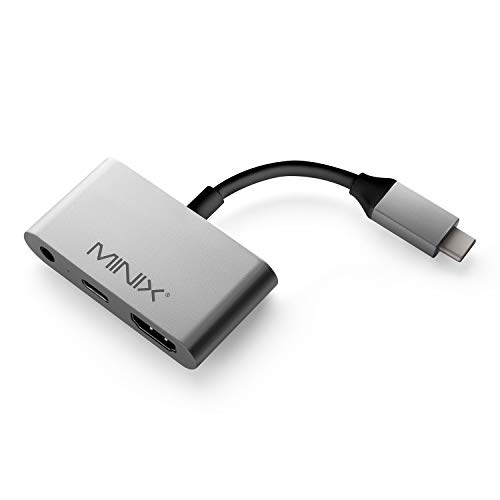 MINIX NEO C-HAGR, USB-C 3.5mm Audio Jack Adapte with to 4K @ 60Hz Display Output, Multi OS Support macOS, iPadOS, Android OS and Windows OS. Space Gray