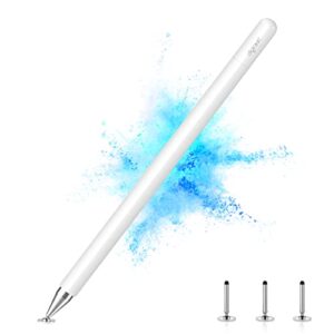 stylus for ipad, digiroot stylist pen with magnetism cover cap, stylus pen for touch screens/apple/iphone/ipad/mini/air/android/surface/tablet/laptop - (white)