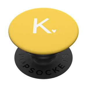 letter k cute initial k mustard yellow gift popsockets popgrip: swappable grip for phones & tablets