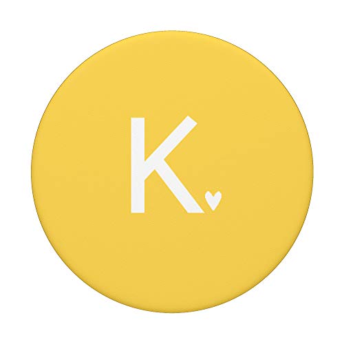 Letter K Cute Initial K Mustard Yellow Gift PopSockets PopGrip: Swappable Grip for Phones & Tablets