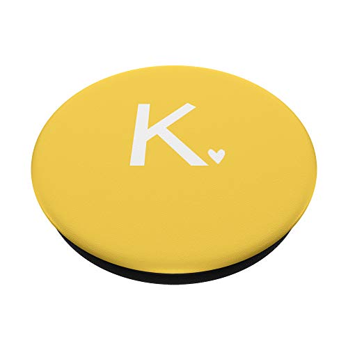 Letter K Cute Initial K Mustard Yellow Gift PopSockets PopGrip: Swappable Grip for Phones & Tablets