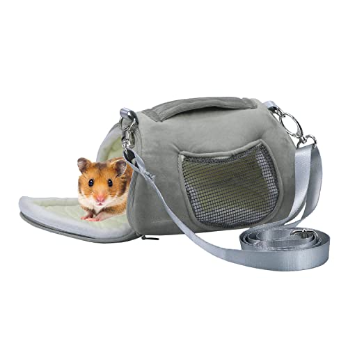 Litewoo Hamster Travel Carrier Portable Outgoing Breathable with Adjustable Shoulder Strap Pet Carrying Bag for Sugar Glider Hamster Rat Chipmunk