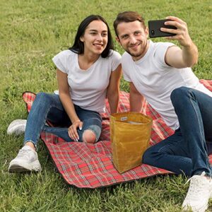 ECO/EGO Eco-Friendly Canvas Lunch Bag Set. 1 heavy duty and waterproof waxed canvas lunch bag/ 1 bamboo cutlery set (1 knife,1 fork,1 spoon,2 chopsticks,1 straw,1 cleaning brush,1 travel pouch).