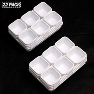 Set of 22 Interlocking Desk Drawer Organizer Tray Dividers Plastic Shallow Narrow Drawers Organizers Separators Storage Bins Container for Kitchen Bathroom Makeup Office Vanity Bedroom Dresser White