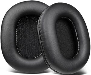 soulwit earpads replacement for audio technica ath m50x m50xbt m50rd m40x m30x m20x msr7 sx1 monitor headphones, ear pads cushions with softer protein leather, high-density memory foam - black