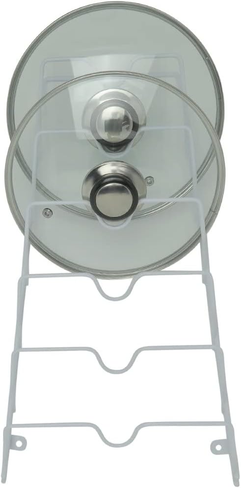 EVELOTS 6 Pot Lid Organizer for Cabinet or Pantry Wall - Cupboard Door Pots and Pans Organizer - Glass or Metal Pan Covers Cabinet Organizer - Rack Hanger Dividers