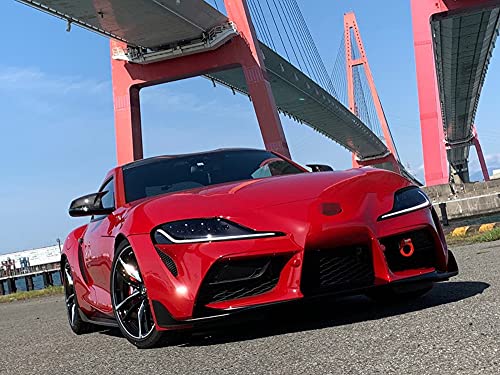 iJDMTOY Red Track Racing Style Tow Hook Ring Compatible with 2020-up Toyota Supra GR, Made of Lightweight Aluminum