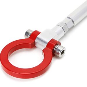 iJDMTOY Red Track Racing Style Tow Hook Ring Compatible with 2020-up Toyota Supra GR, Made of Lightweight Aluminum