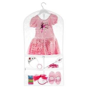 [pack of 2] clear dance garment bags for dancers with pockets