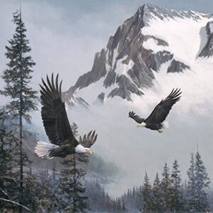 northcott when eagles soar 43.5'' panel blue grey multi quilt fabric
