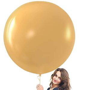 prextex gold giant balloons - 8 jumbo 36 inch gold balloons for photo shoot, wedding, baby shower, birthday party and event decoration - strong latex big round balloons - helium quality