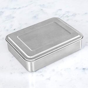 WeeSprout 18/8 Stainless Steel Bento Box (Large) - 3 Compartment Metal Lunch Box, for Kids & Adults, Bonus Dip Container, Fits in Lunch & Work Bags, Dishwasher & Freezer Friendly