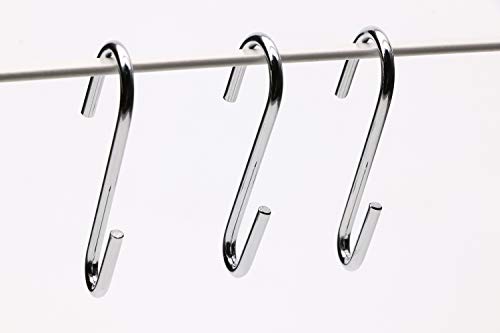 ONLYKXY Silver Stainless Steel Heavy Duty S Hooks Use in Kitchen, Bathroom, Bedroom and Office, Handing Hooks for Kitchenware, Spoons, Pans Pots, Utensils, Clothes, Bags, Towels, Plants, Set of 5