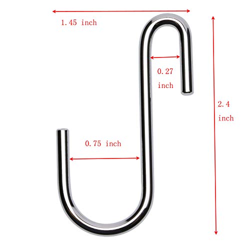 ONLYKXY Silver Stainless Steel Heavy Duty S Hooks Use in Kitchen, Bathroom, Bedroom and Office, Handing Hooks for Kitchenware, Spoons, Pans Pots, Utensils, Clothes, Bags, Towels, Plants, Set of 5