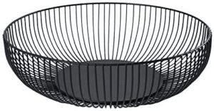 black metal wire fruit basket bowl for kitchen,living room,office - large decorative centerpiece to display fruit, vegetables, bread, candy, household items or use as a gift basket