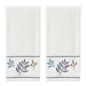 skl home by saturday knight ltd pencil leaves hand towel, natural, (2-pack)