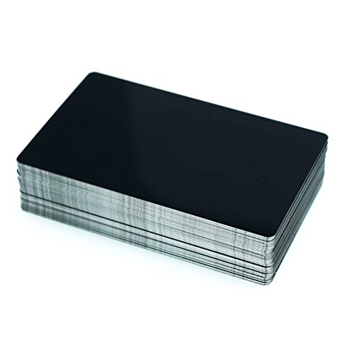 RXBC2011 100pcs Blank Metal Business Cards Laser Engraving Aluminum (black, 100 pcs)
