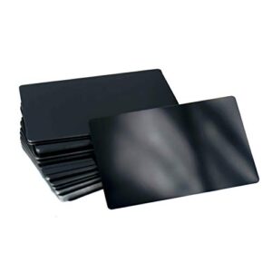 RXBC2011 100pcs Blank Metal Business Cards Laser Engraving Aluminum (black, 100 pcs)