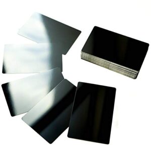 RXBC2011 100pcs Blank Metal Business Cards Laser Engraving Aluminum (black, 100 pcs)