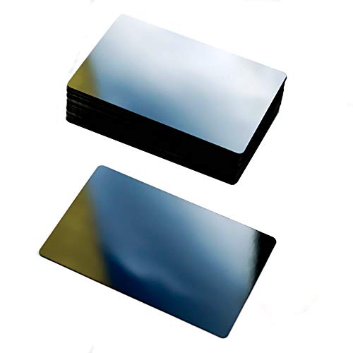 RXBC2011 100pcs Blank Metal Business Cards Laser Engraving Aluminum (black, 100 pcs)