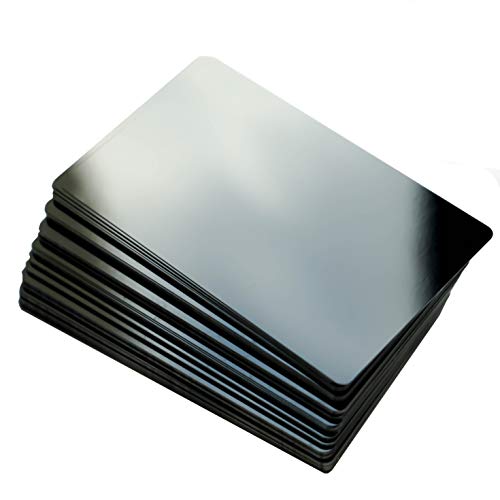 RXBC2011 100pcs Blank Metal Business Cards Laser Engraving Aluminum (black, 100 pcs)