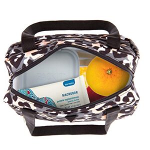 PackIt Freezable Hampton Lunch Bag, Wild Leopard Gray, Built with EcoFreeze Technology, Collapsible, Reusable, Zip Closure with Front Pocket and Shoulder Straps, Perfect for Tweens and Adults