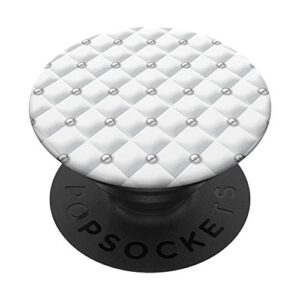 white pearl diamond pattern gift for christmas popsockets popgrip: swappable grip for phones & tablets