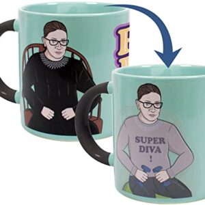 Ruth Bader Ginsburg Heat Changing Mug - Add Coffee and RBG Changes from Judicial Robes to Workout Gear