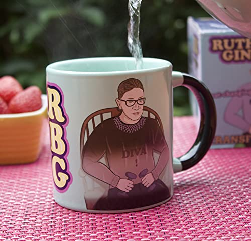 Ruth Bader Ginsburg Heat Changing Mug - Add Coffee and RBG Changes from Judicial Robes to Workout Gear