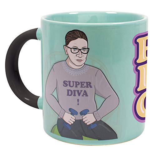 Ruth Bader Ginsburg Heat Changing Mug - Add Coffee and RBG Changes from Judicial Robes to Workout Gear