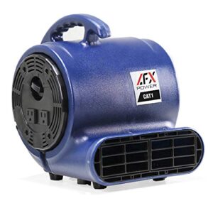 afx power cat 1 air mover blower carpet dryer floor fan, for restoration and janitorial use, to clean and dry water spills, leaks or floods (1/5 hp)