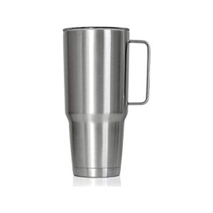 maxam xpac 64 ounce double vacuum wall stainless steel vacuum insulated tumbler with lid and handle, fits in a 4 inch wide car beverage holder