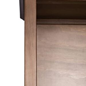 Amazon Brand – Stone & Beam 5-Shelf Bookcase, 75"H, Weathered Oak Finish