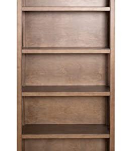 Amazon Brand – Stone & Beam 5-Shelf Bookcase, 75"H, Weathered Oak Finish