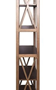 Amazon Brand – Stone & Beam 5-Shelf Bookcase, 75"H, Weathered Oak Finish