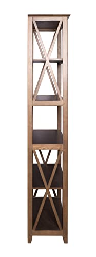 Amazon Brand – Stone & Beam 5-Shelf Bookcase, 75"H, Weathered Oak Finish