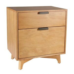 Amazon Brand – Stone & Beam Mid-Century 2-Drawer Cabinet, 21.7"W, Pine Finish