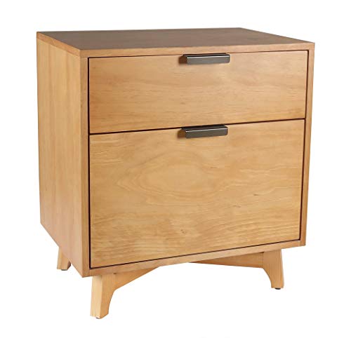 Amazon Brand – Stone & Beam Mid-Century 2-Drawer Cabinet, 21.7"W, Pine Finish