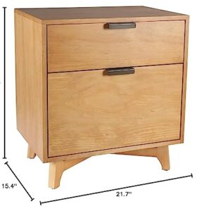 Amazon Brand – Stone & Beam Mid-Century 2-Drawer Cabinet, 21.7"W, Pine Finish