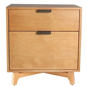 Amazon Brand – Stone & Beam Mid-Century 2-Drawer Cabinet, 21.7"W, Pine Finish