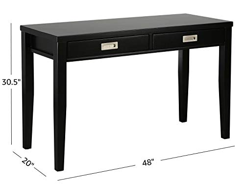 Amazon Brand – Stone & Beam Modern Home Office Writing Desk with Recessed Metal Handles, 48"W, Black