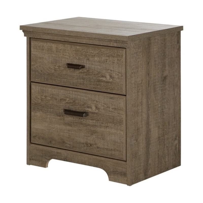 Home Square 3 Piece Modern Bedroom Furniture Set - 8 Drawer Bedroom Dresser/Small Nightstand with Drawers - Set of 2 / Distressed Grey Oak