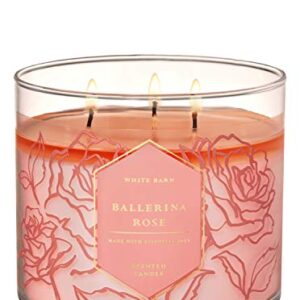 White Barn Bath & Body Works Ballerina Rose Large 3-Wick Scented Candle 14.5 oz