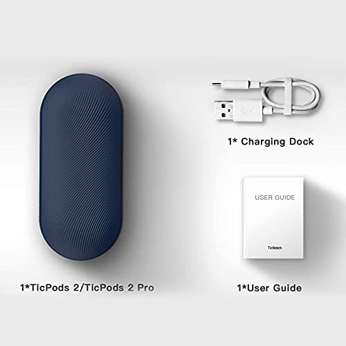 TicPods 2 Pro True Wireless Earbuds TWS Earbud Bluetooth 5.0 Earphones with Dual-Mic Semi-in-Ear Voice Assistant Head Gesture Touch Controls Quick-Commands IPX4 Waterproof 20H Battery, Navy